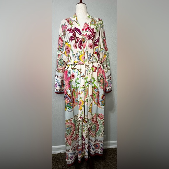Zara Other - Zara Limited Edition Pink Floral Kimono Robe Women’s Size XL